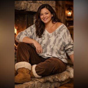 Cashmere Anthropologie NWT V-Neck Cashmere Sweater size XL.